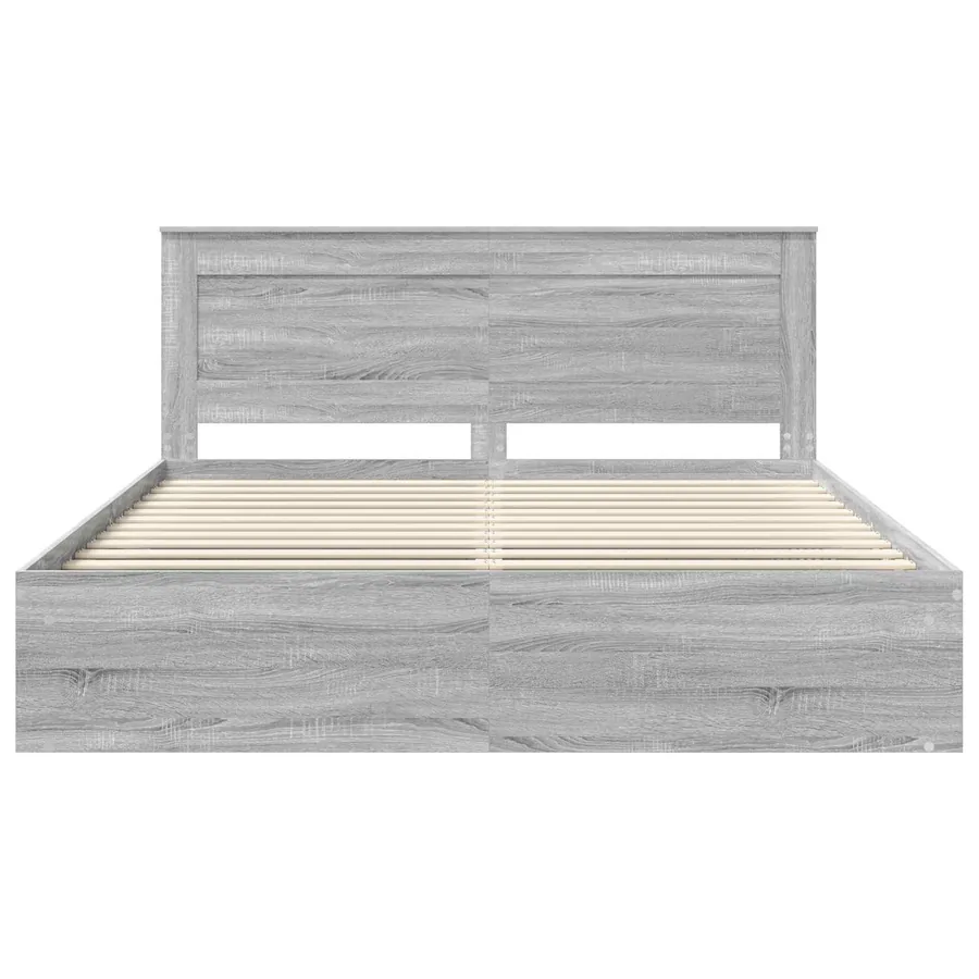 Cadre de lit Gris Sonoma 200 x 200 cm Pin massif - 7