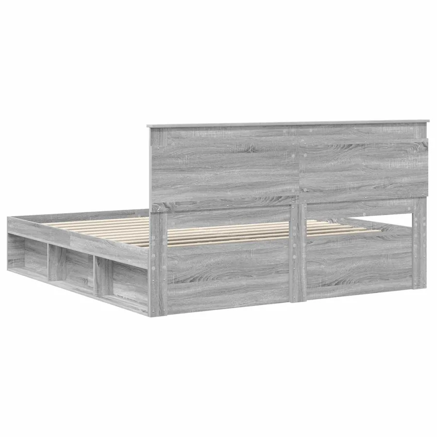 Cadre de lit Gris Sonoma 200 x 200 cm Pin massif - 9