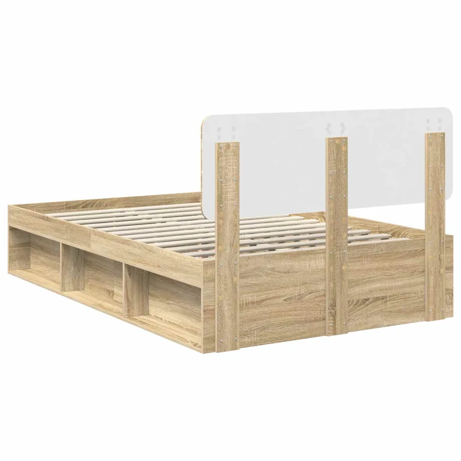 Cadre de lit avec tête de lit Sonoma 120 x 190 cm Pin massif - 9