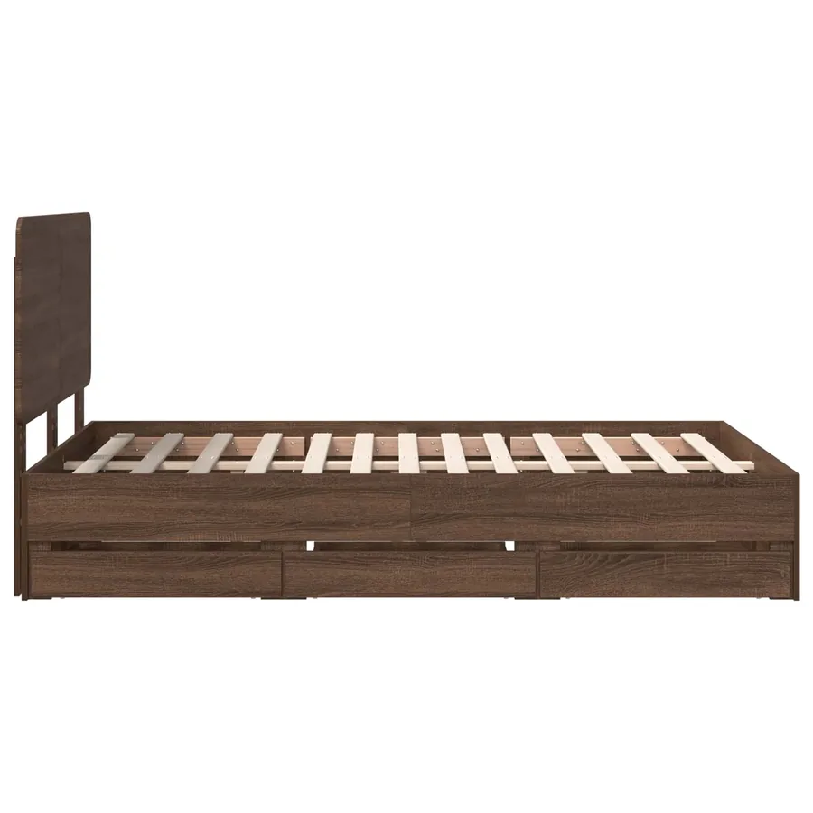 Cadre de lit Chêne brun 120 x 190 cm Bois Ingénierie - 9