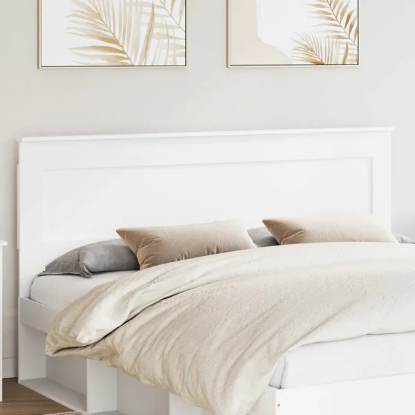 Tête de lit avec tête de lit Blanc 200 cm Bois d'ingénierie