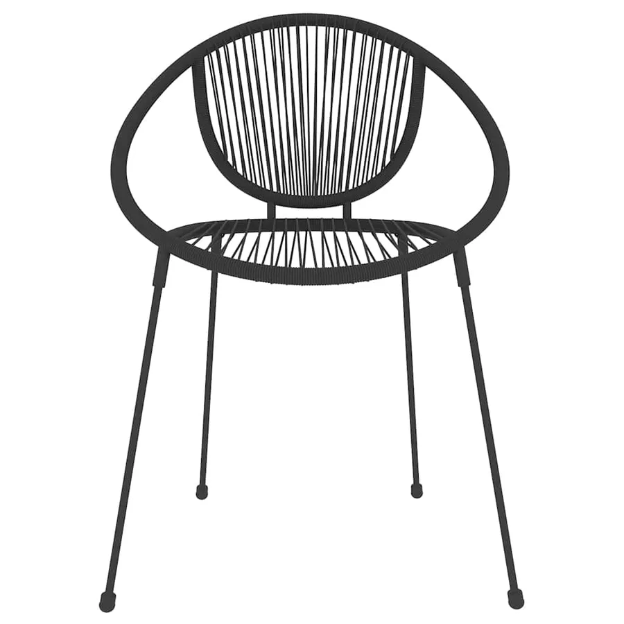 Ensemble à manger de jardin 3 pcs Noir - 4