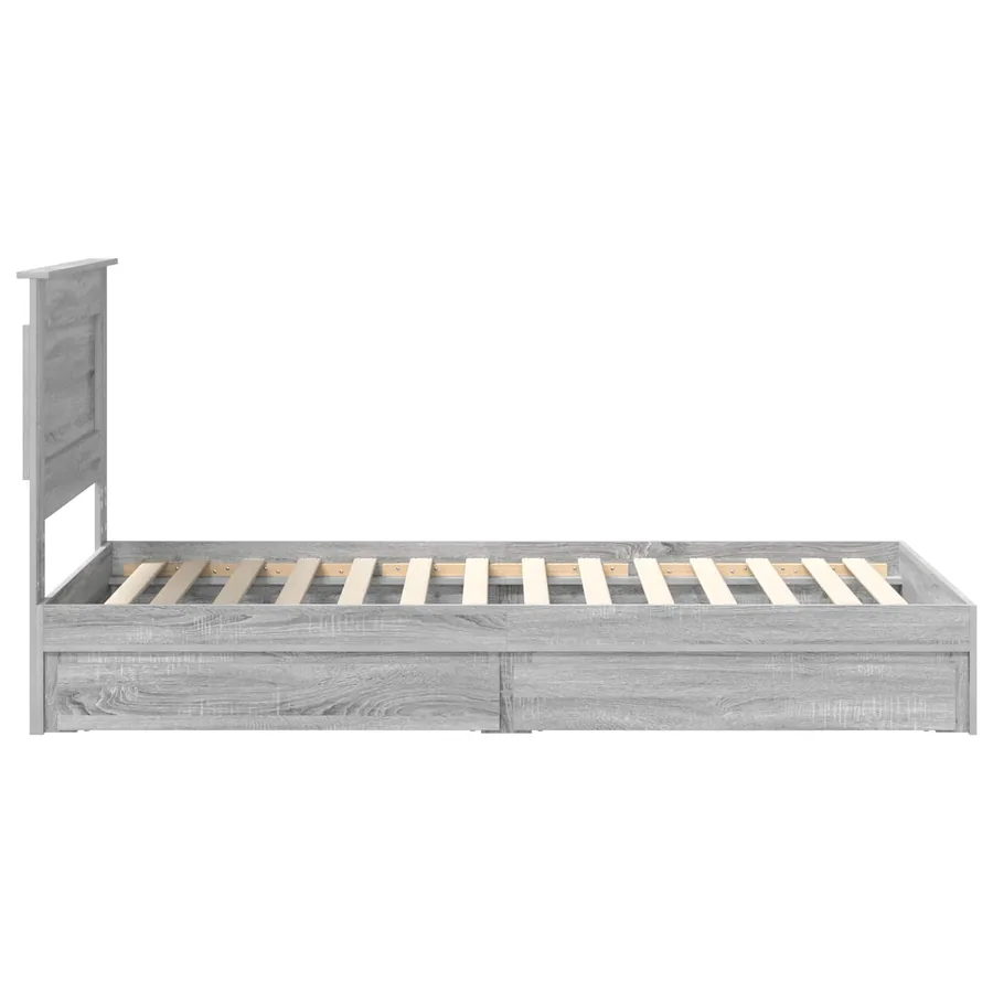 Lit de Rangement Gris Sonoma 90 x 200 cm Bois d'ingénierie - 9