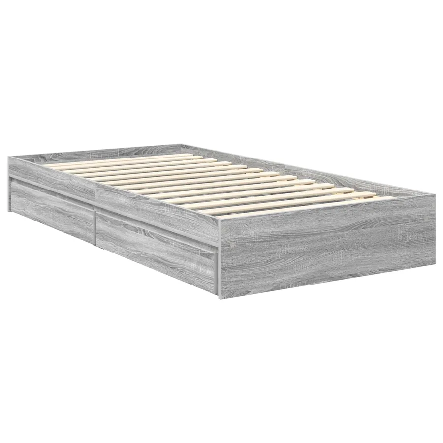 Lit de Rangement Gris Sonoma 90 x 190 cm Bois d'ingénierie - 6