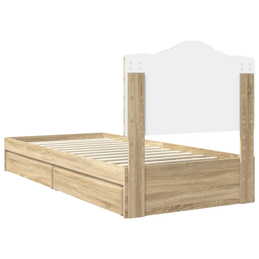 Lit de Rangement Chêne Sonoma 100 x 200 cm Bois d'ingénierie - 10