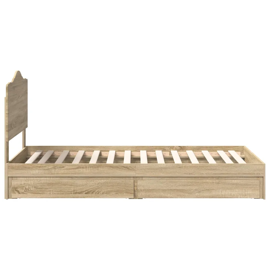 Lit de Rangement Chêne Sonoma 100 x 200 cm Bois d'ingénierie - 9