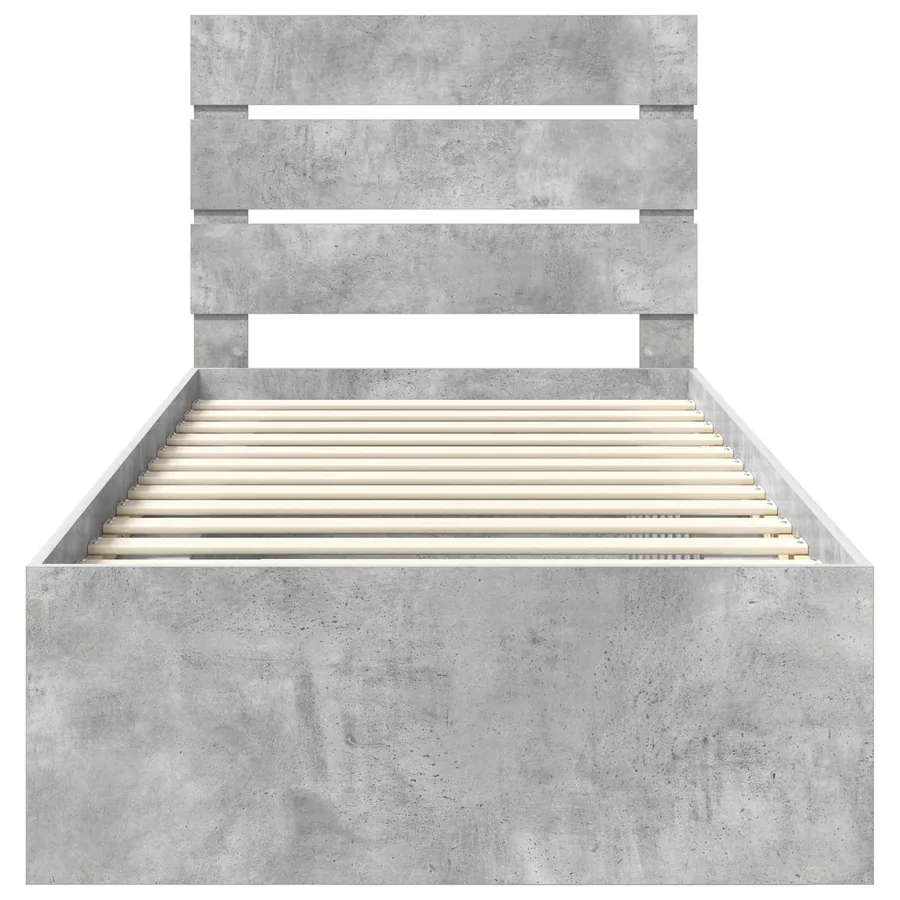 Cadre de lit Béton 90 x 200 cm Bois de pin massif - 7