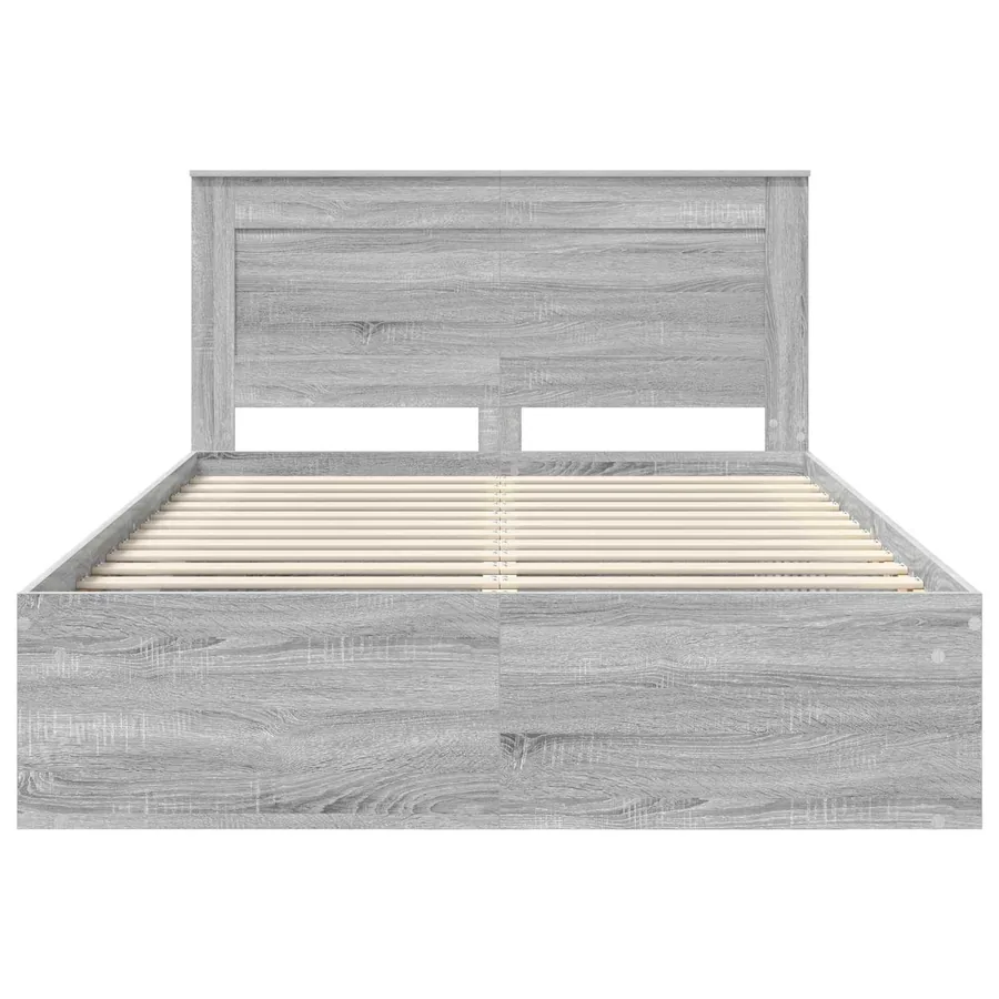 Cadre de lit Gris Sonoma 140 x 190 cm Pin massif - 7