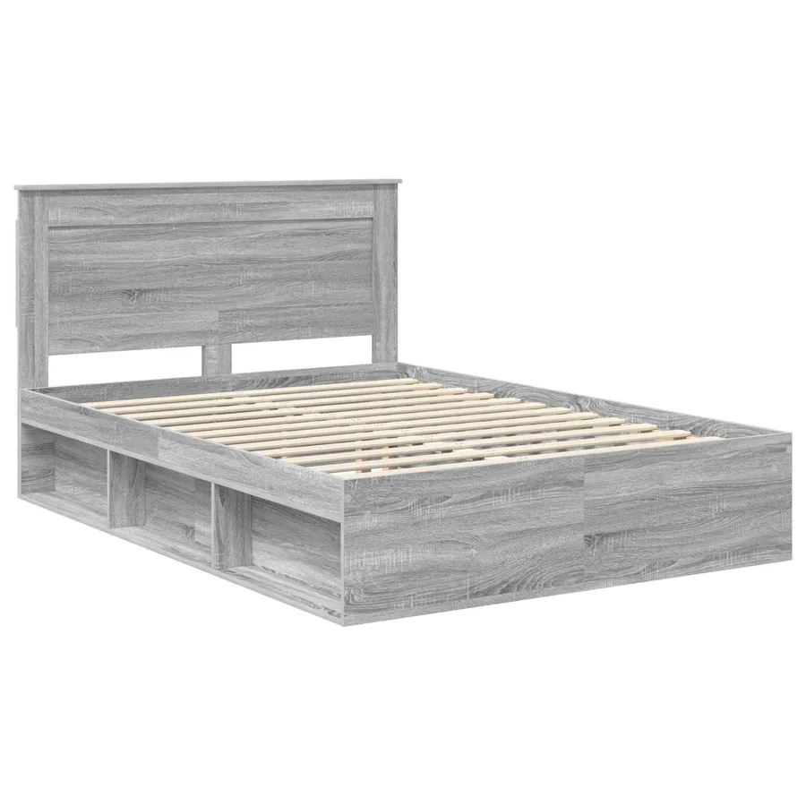 Cadre de lit Gris Sonoma 140 x 200 cm Pin massif - 4