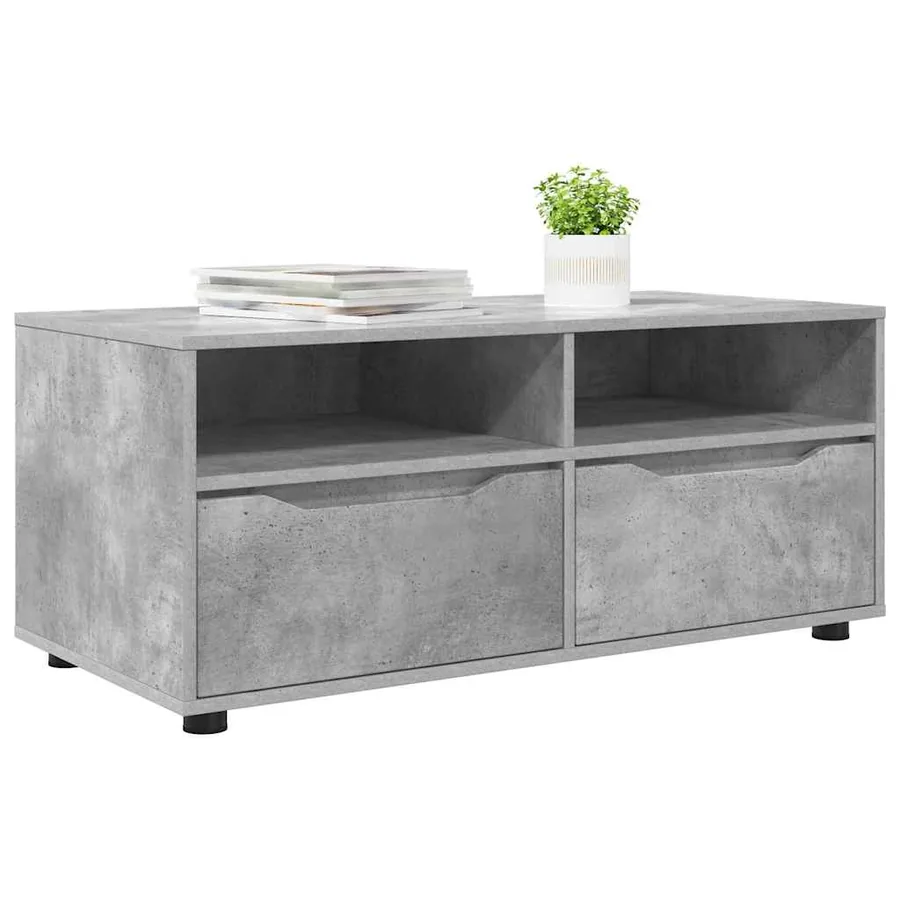 Meuble TV Gris béton 100 x 48 x 43 cm Bois d'ingénierie - 3