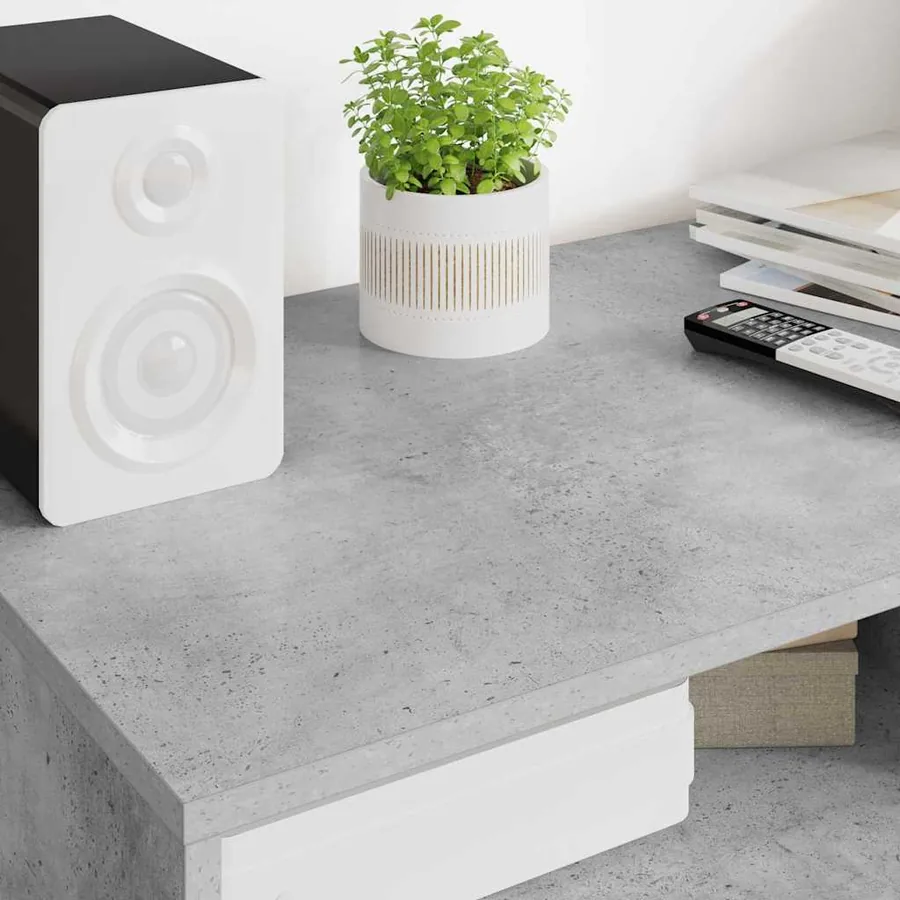 Meuble TV Gris béton 100 x 48 x 43 cm Bois d'ingénierie - 4