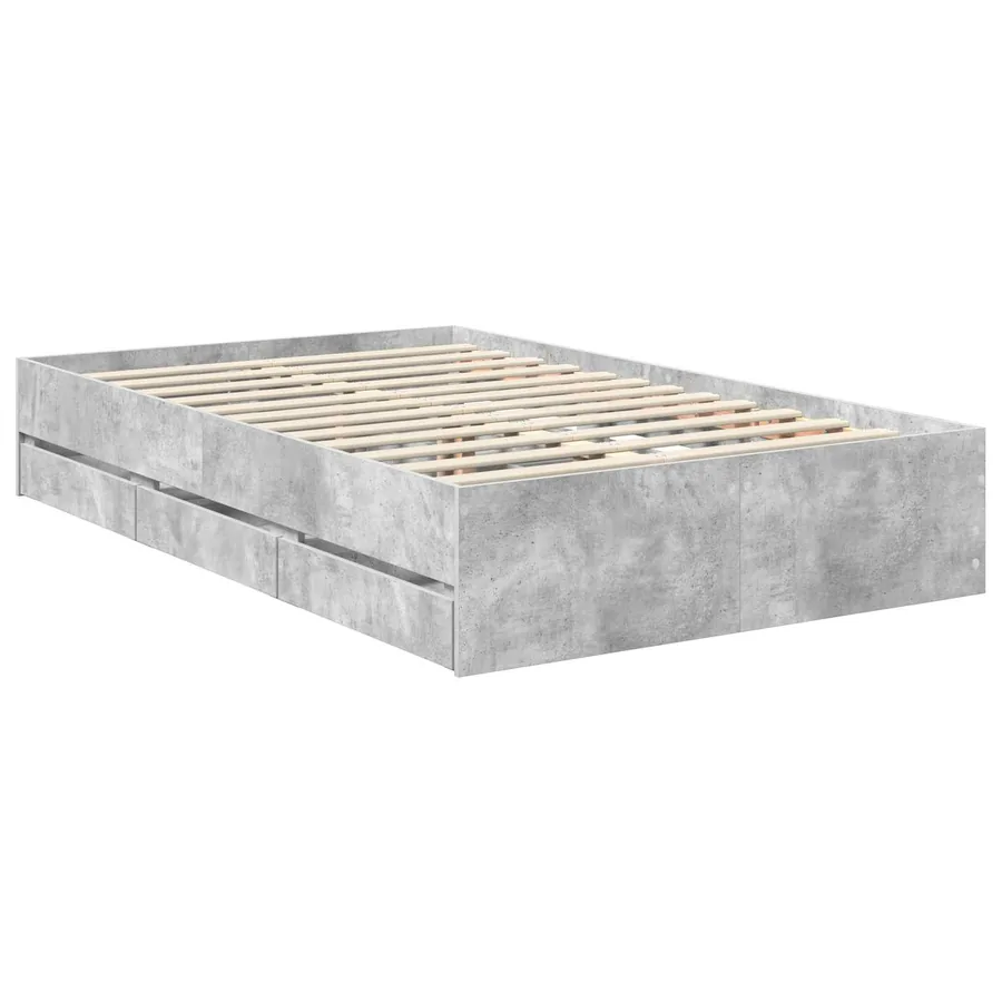 Cadre de lit Gris béton 120 x 190 cm Bois Ingénierie - 6