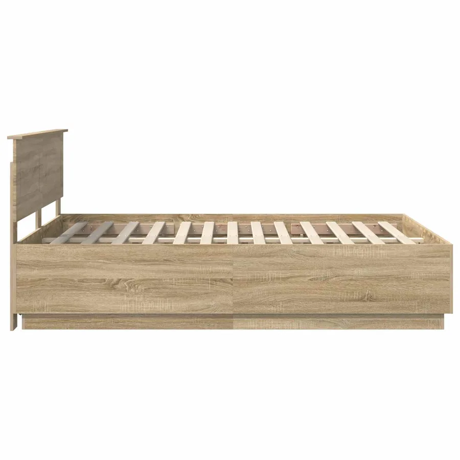 Cadre de lit Chêne Sonoma 160 x 200 cm Bois d'ingénierie - 9