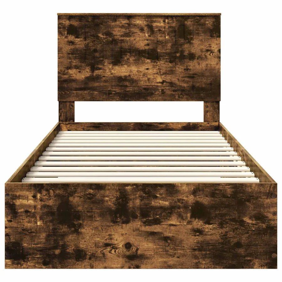 Cadre de lit Chêne fumé 100 x 200 cm Bois d'ingénierie - 7