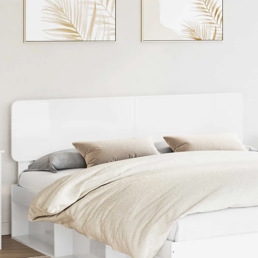 Tête de lit Blanc Brillant Bois d'ingénierie
