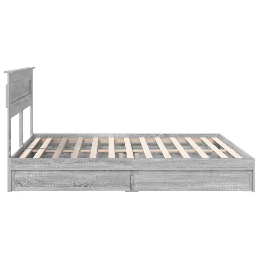Lit de Rangement Gris Sonoma 200 x 200 cm Bois d'ingénierie - 9