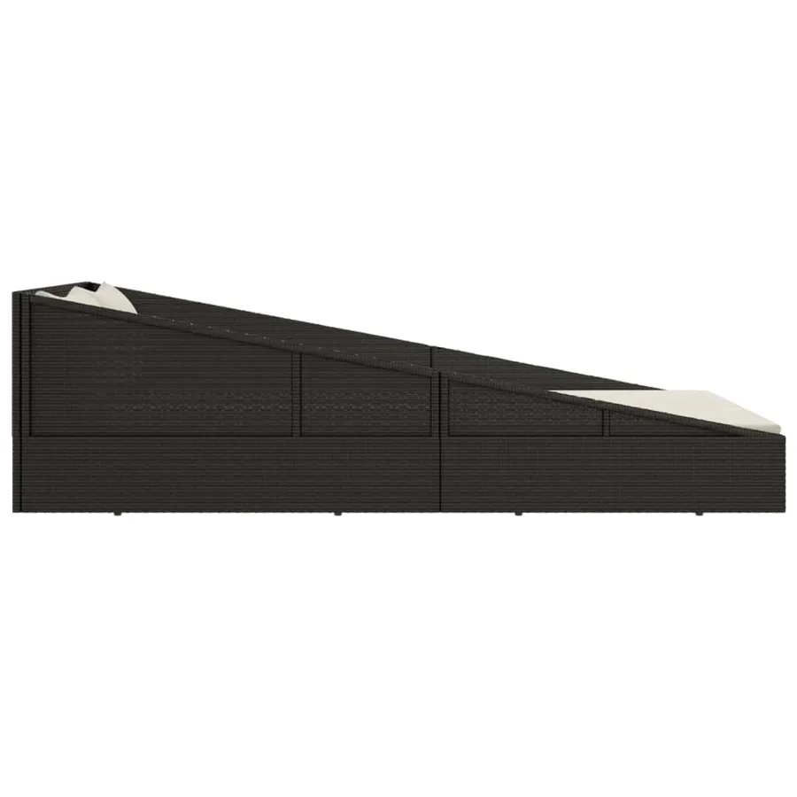 Garden Daybed Black 110x200 cm Poly Rattan - 4