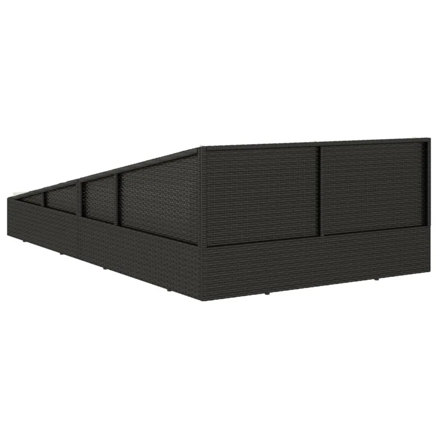 Garden Daybed Black 110x200 cm Poly Rattan - 5
