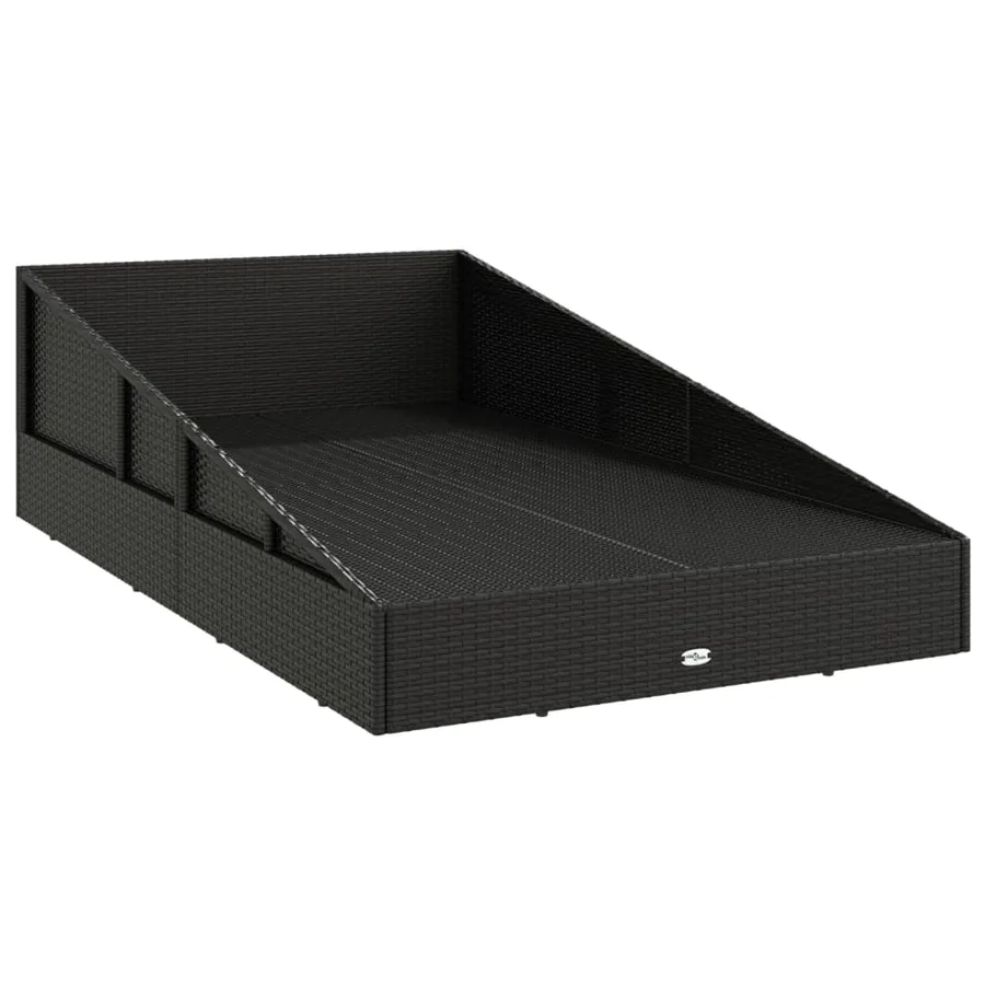 Garden Daybed Black 110x200 cm Poly Rattan - 6