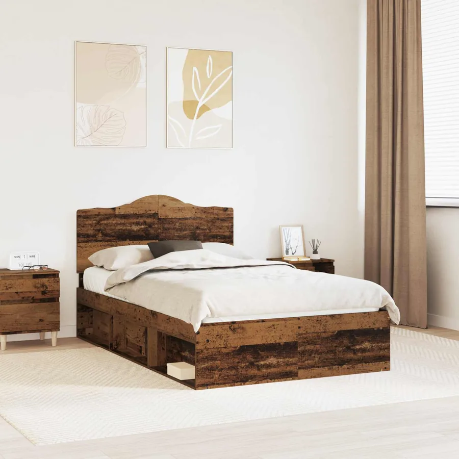 Cadre de lit Bois ancien 120 x 190 cm Pin massif