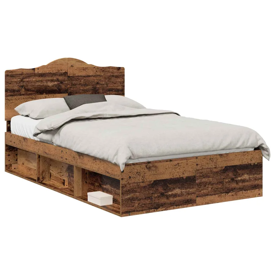 Cadre de lit Bois ancien 120 x 190 cm Pin massif - 2