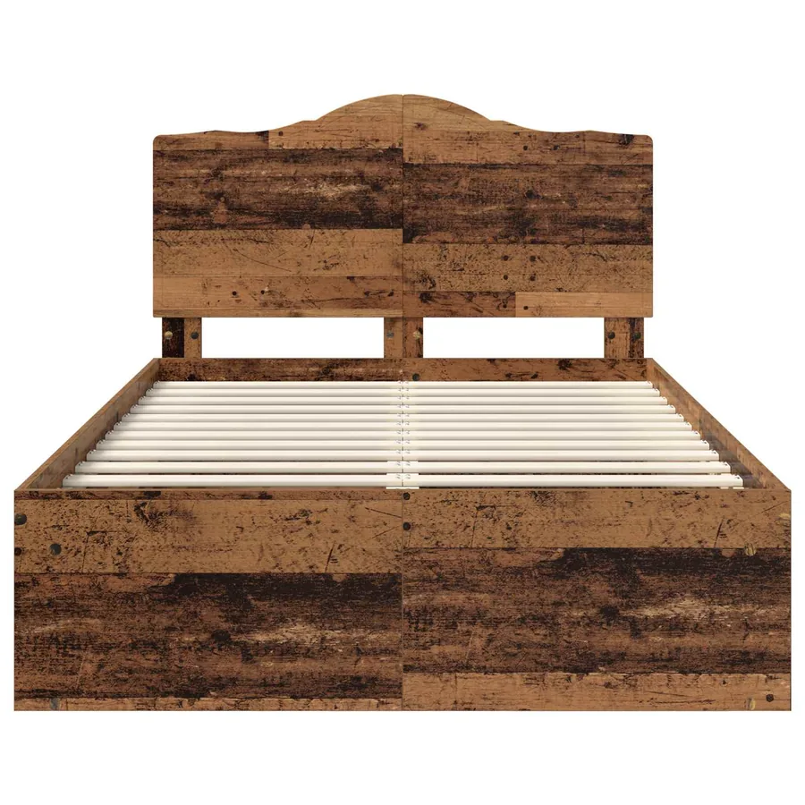 Cadre de lit Bois ancien 120 x 190 cm Pin massif - 7
