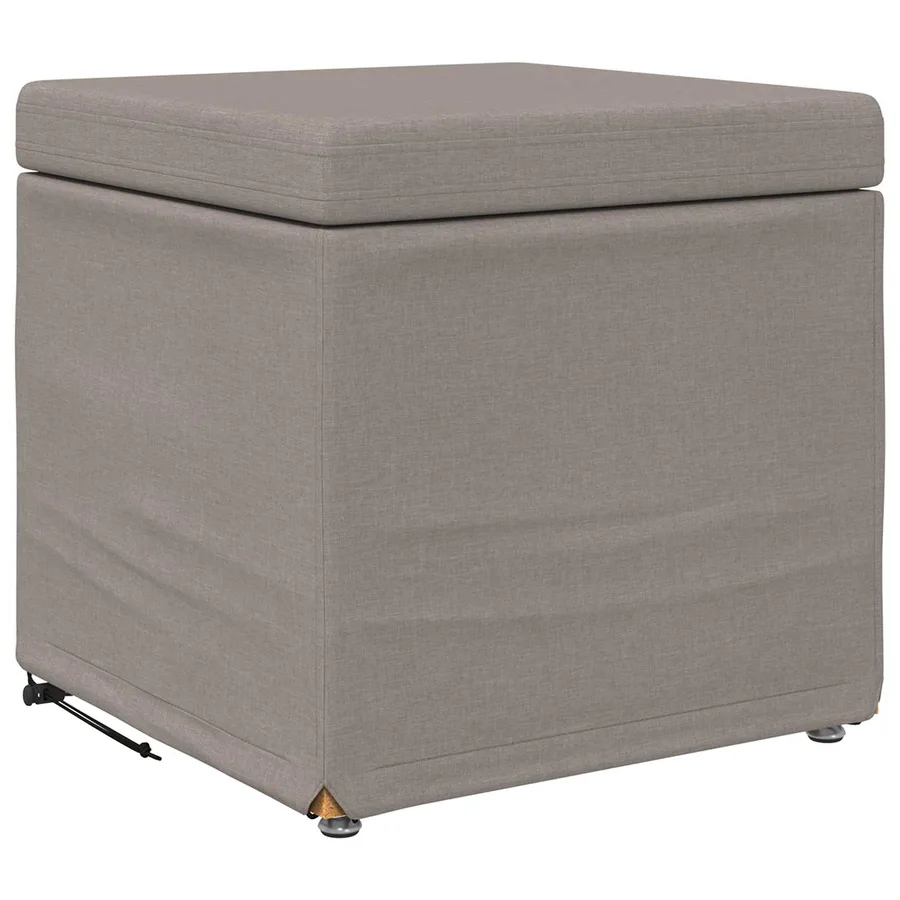 Tabouret Taupe 41 x 41 x 40 cm Tissu et bois stratifié - 2