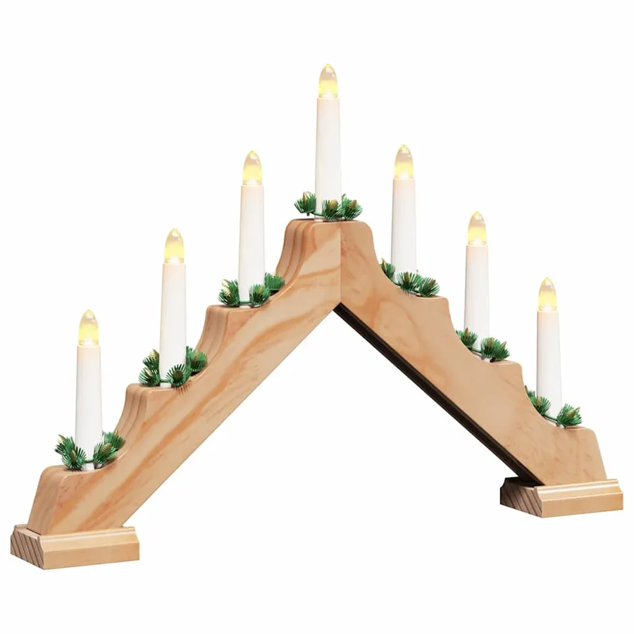Pont de bougie de Noël Marron 39.5 x 5 x 29 cm Pin massif - 2