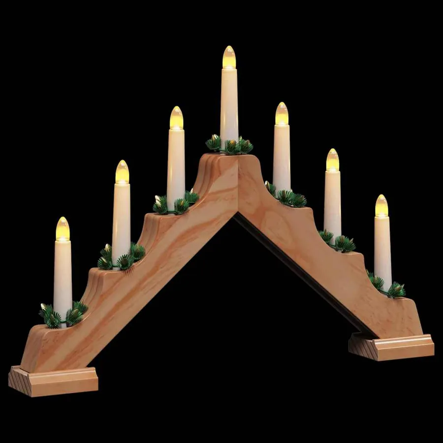Pont de bougie de Noël Marron 39.5 x 5 x 29 cm Pin massif - 5