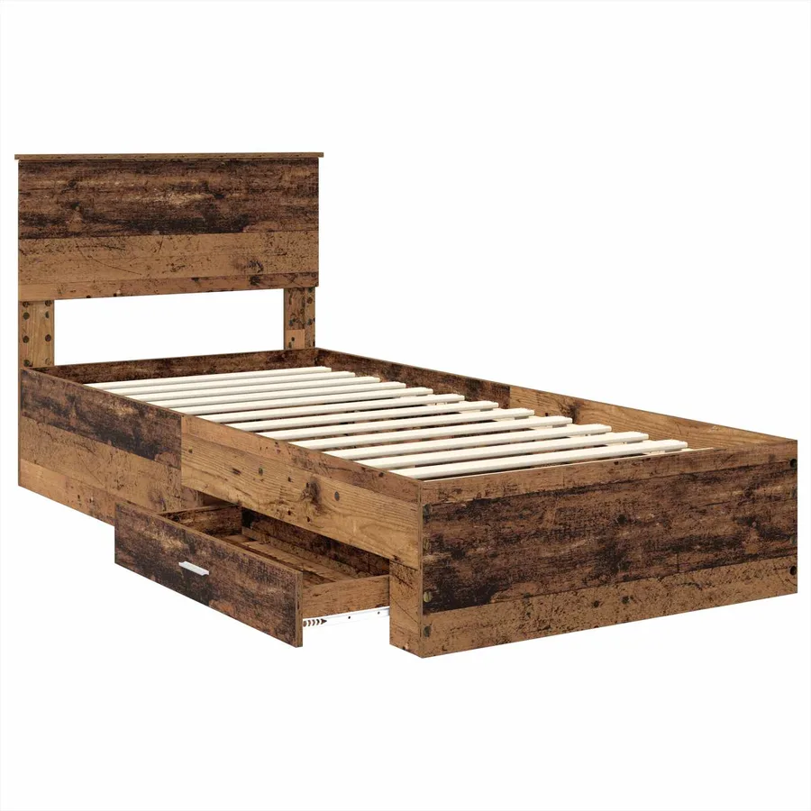 Cadre de lit Bois ancien 100 x 200 cm Bois d'ingénierie - 5