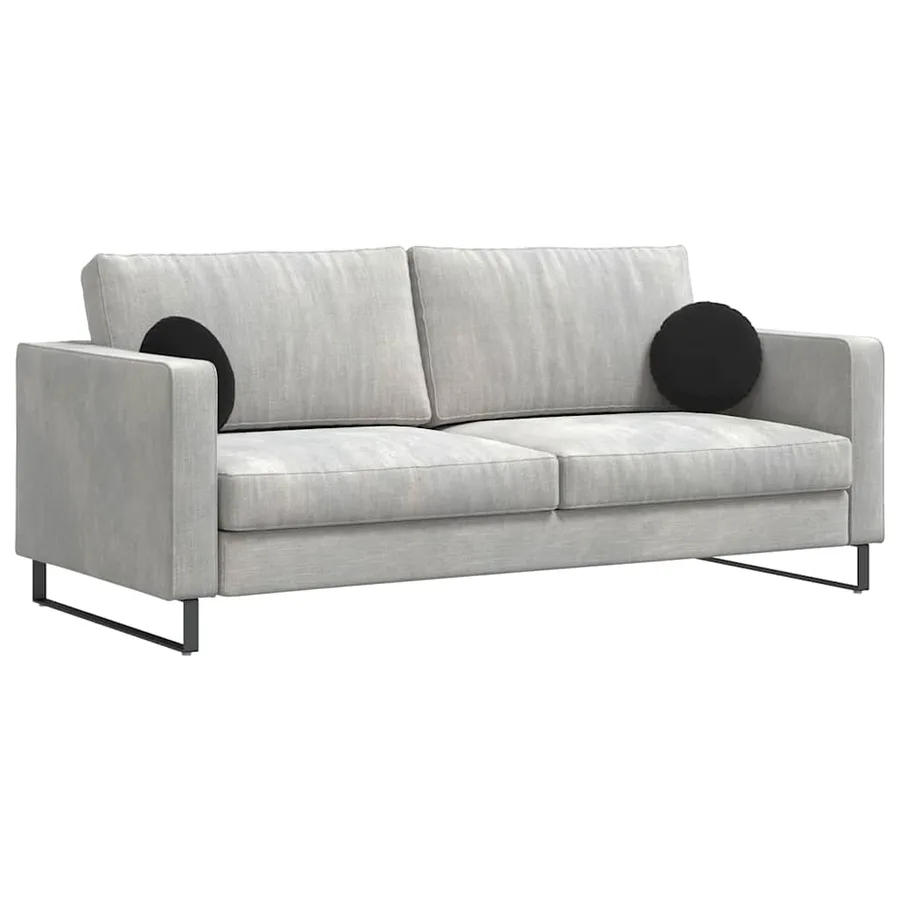 Coussins de siège 2 pcs Noir Ø30 x 13 cm Velours - 3