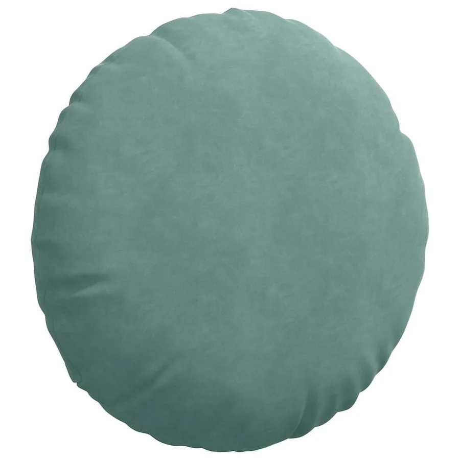 Coussins de siège 2 pcs Vert Mer Ø60 x 21 cm Velours - 5