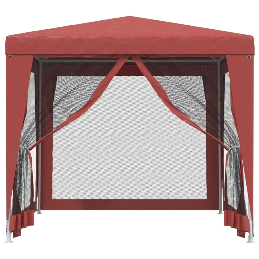 Tente de fête avec 4 parois latérales en maille Rouge 2.5x2.5 m - 3