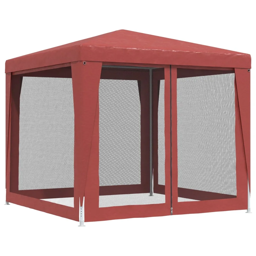 Tente de fête avec 4 parois latérales en maille Rouge 2.5x2.5 m - 5