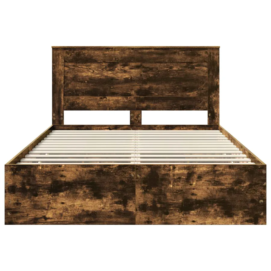 Cadre de lit Chêne fumé 140 x 200 cm Bois Ingénierie - 7