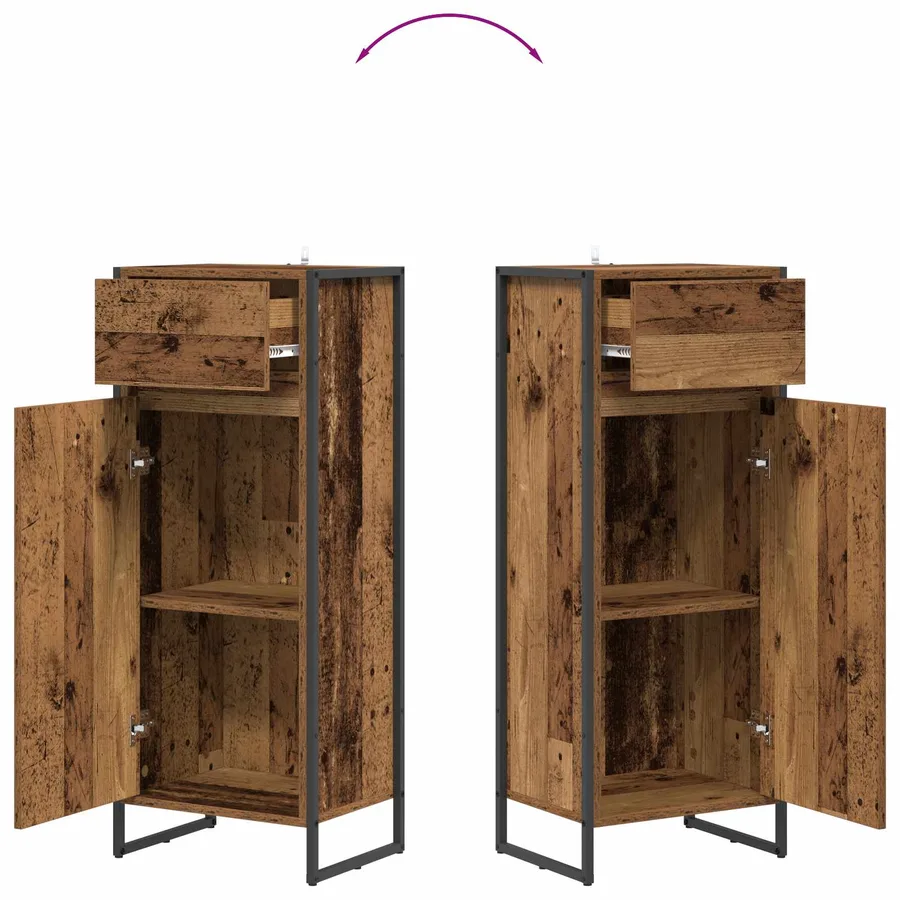 Cabinet de salle de bain Bois Ancien 40 x 30 x 100 cm - 9