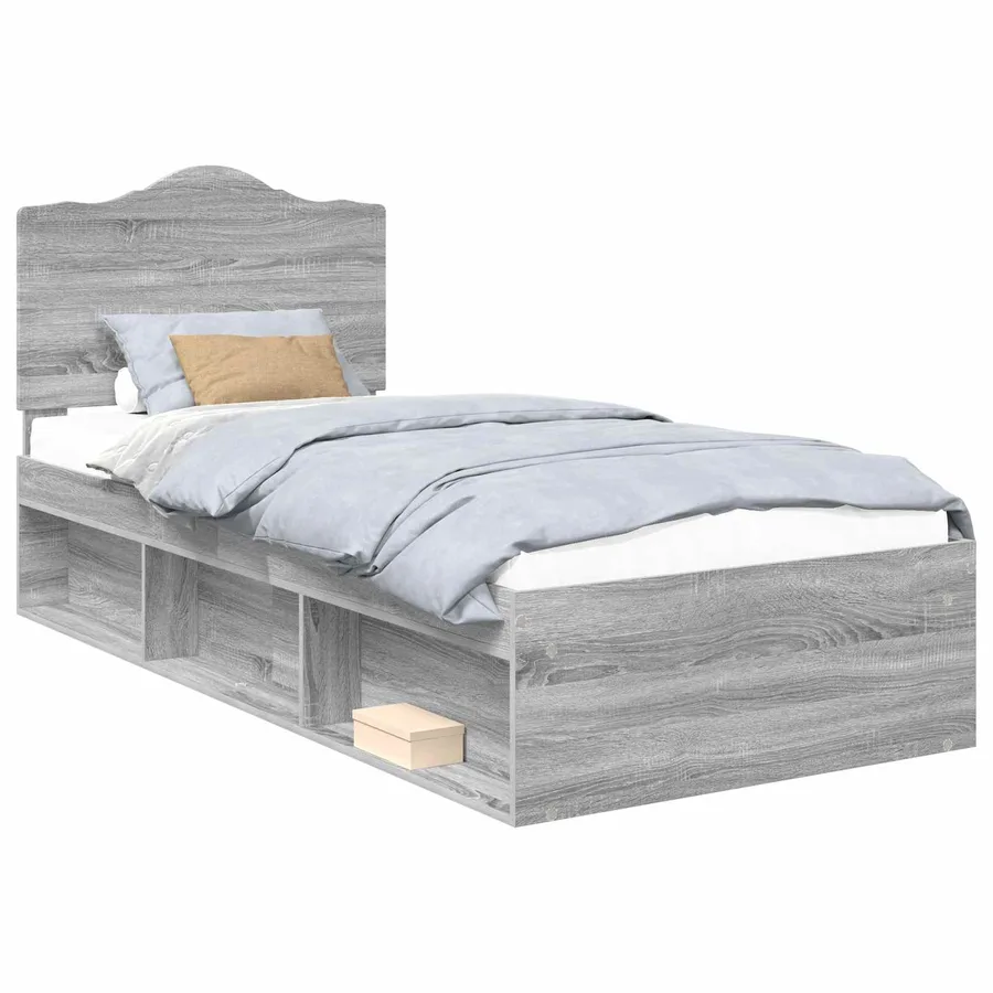 Cadre de lit Gris Sonoma 100 x 200 cm Pin massif - 2