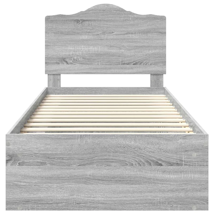 Cadre de lit Gris Sonoma 100 x 200 cm Pin massif - 7
