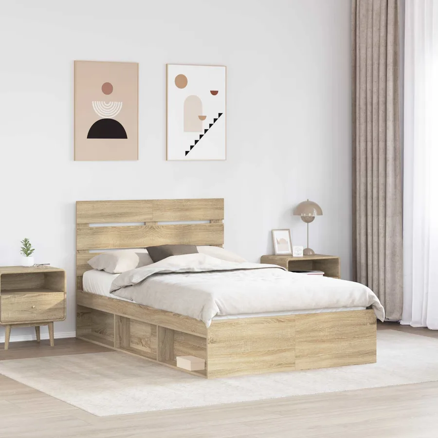 Cadre de lit Sonoma 120 x 190 cm Bois de pin massif - 3