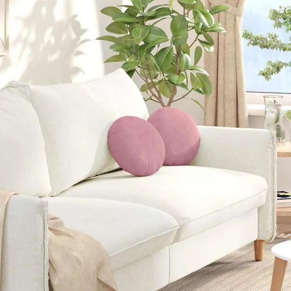 Coussins de siège 2 pcs Rose Ø30 x 13 cm Velours