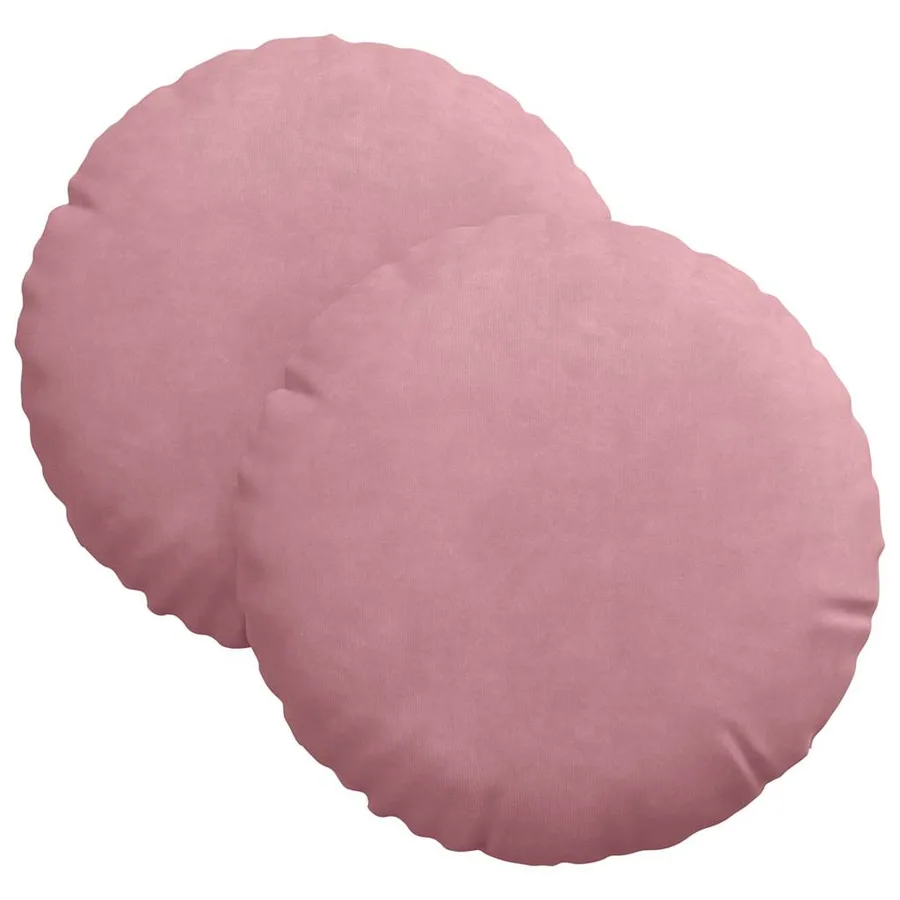 Coussins de siège 2 pcs Rose Ø30 x 13 cm Velours - 2