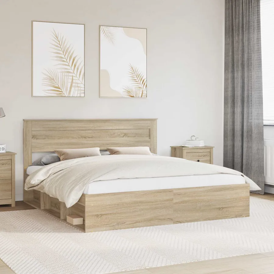 Cadre de lit Sonoma 200 x 200 cm Bois de pin massif