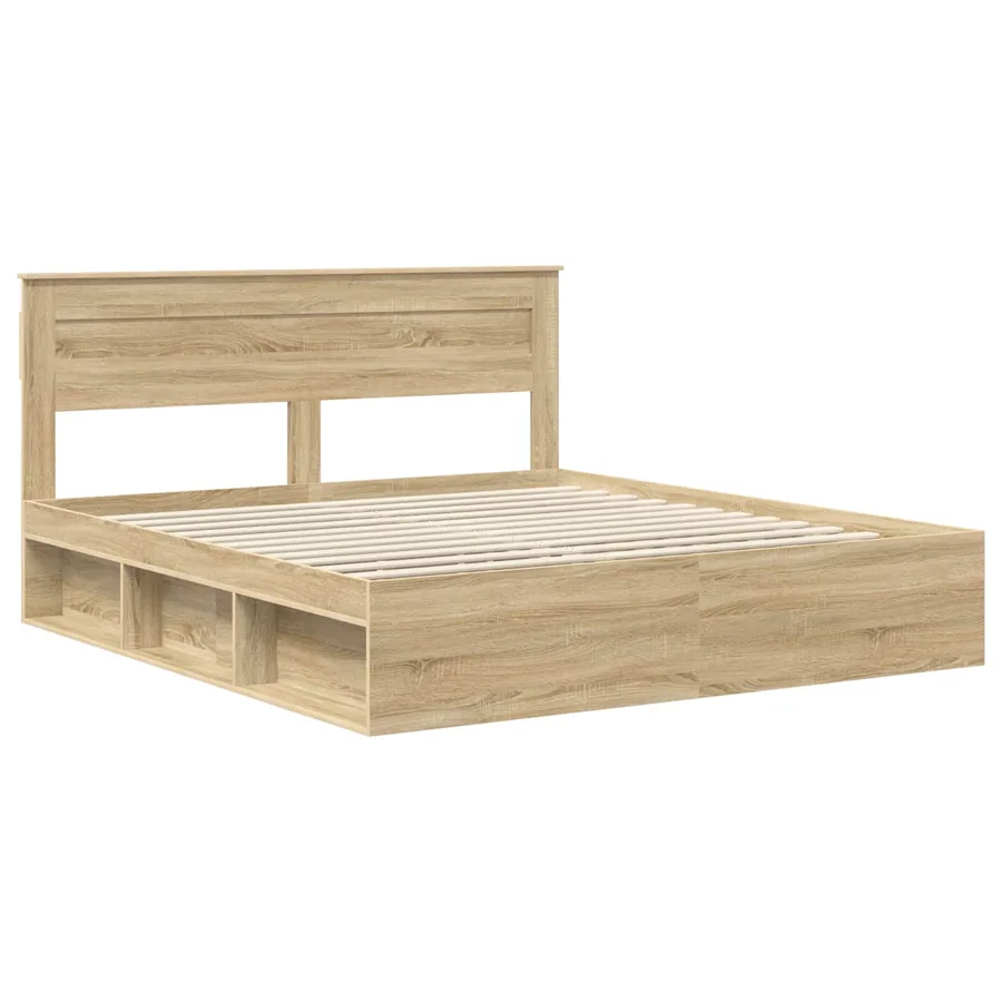 Cadre de lit Sonoma 200 x 200 cm Bois de pin massif - 4