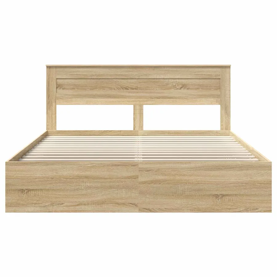 Cadre de lit Sonoma 200 x 200 cm Bois de pin massif - 7
