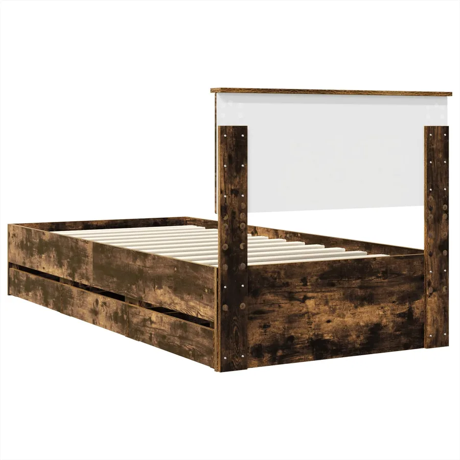 Cadre de lit Chêne fumé 100 x 200 cm Bois Ingénierie - 10