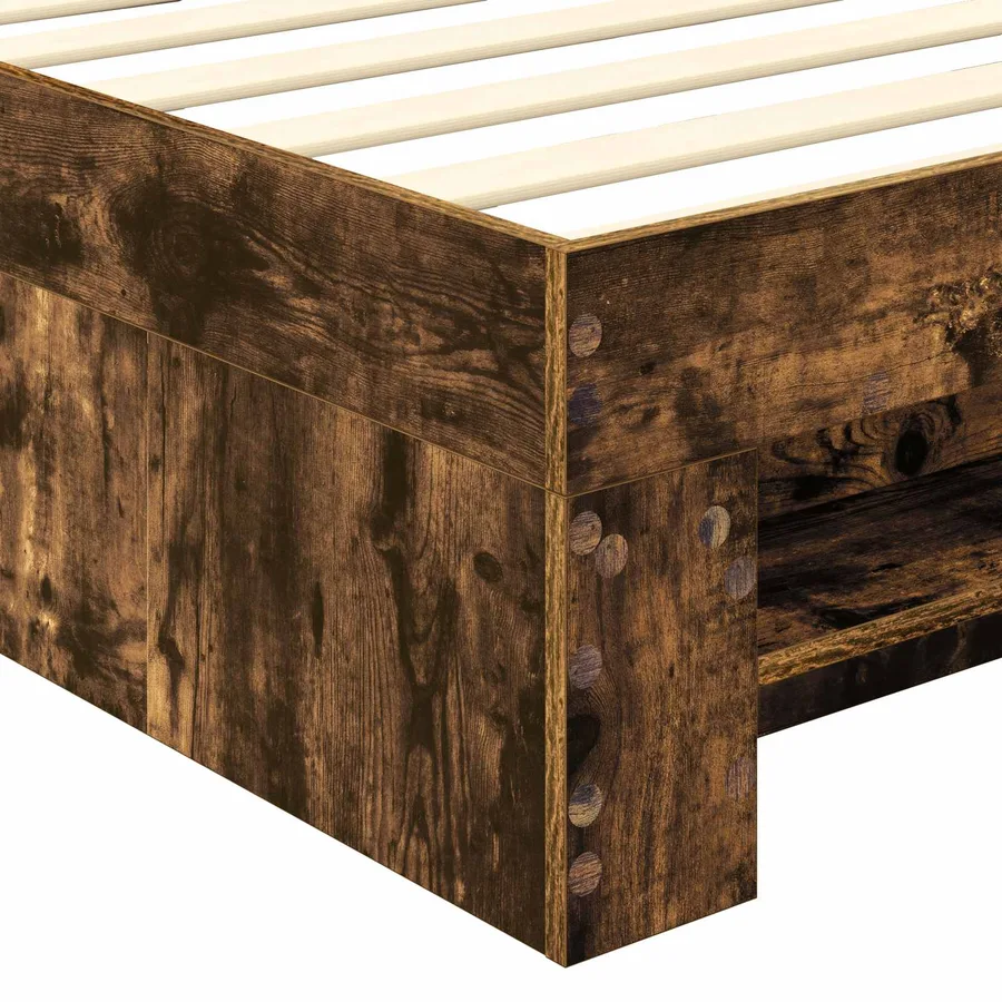 Cadre de lit Chêne fumé 100 x 200 m Bois d'ingénierie - 11