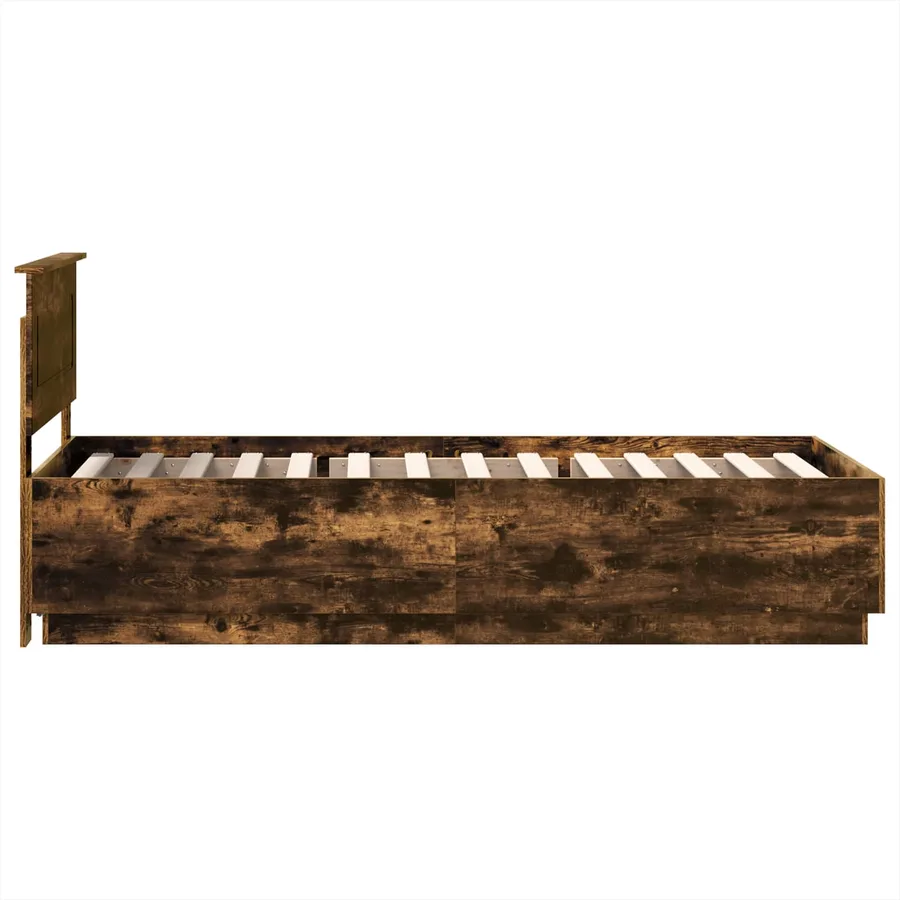 Cadre de lit Chêne fumé 100 x 200 cm Bois d'ingénierie - 9