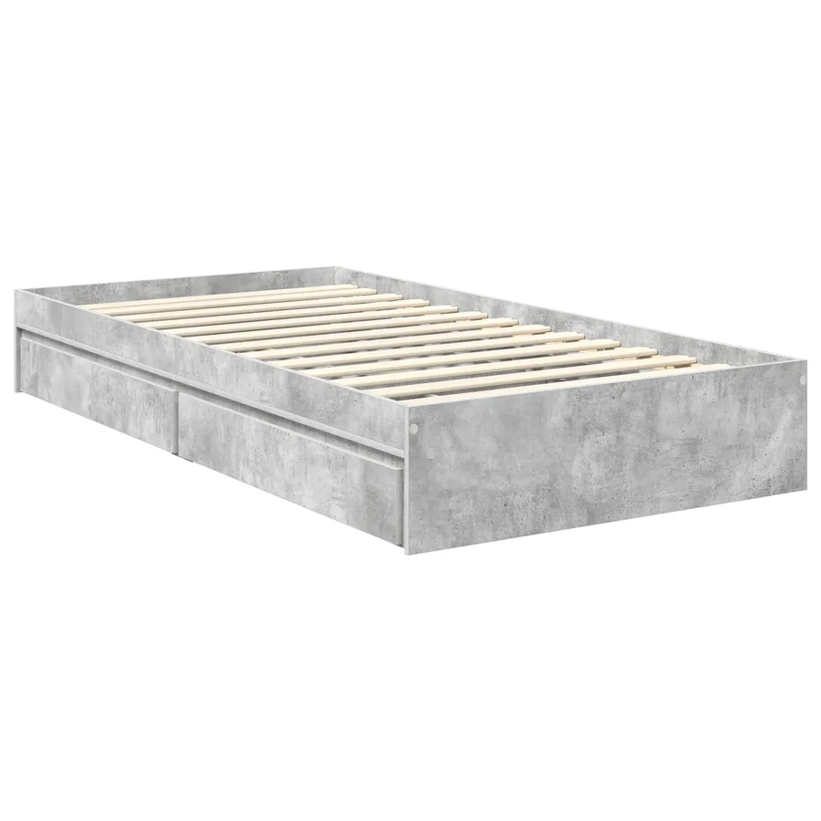 Lit de Rangement Gris béton 90 x 190 cm Bois d'ingénierie - 6
