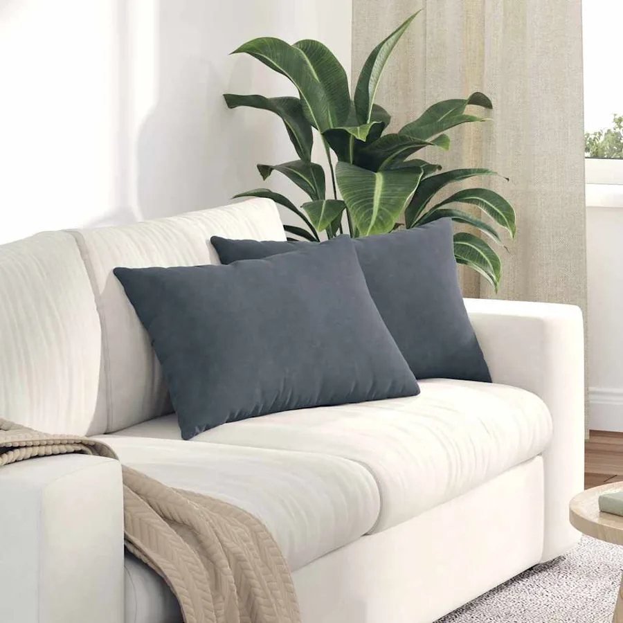 Coussins de canapé 2 pcs Gris foncé 60 x 40 cm
