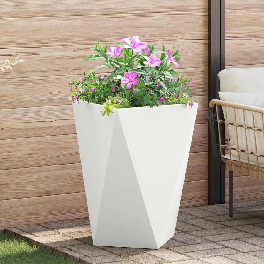 Jardinière Blanc 50 x 50 x 75 cm Acier